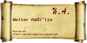 Welter Adélia névjegykártya